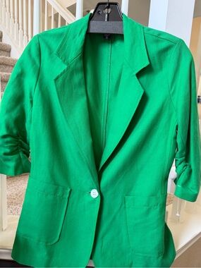 Karen Kane Bright Green Single-Button Blazer
